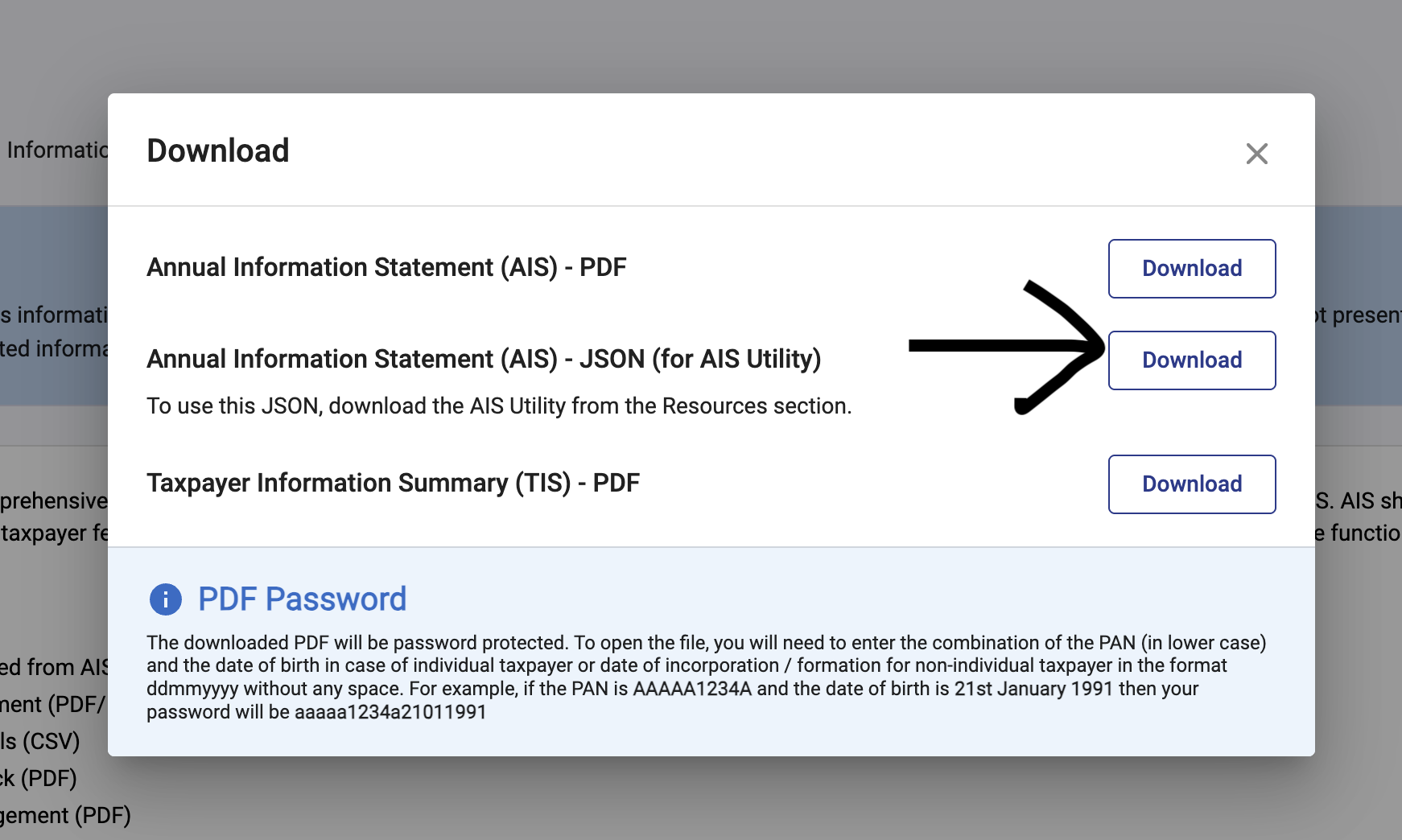 Select JSON format